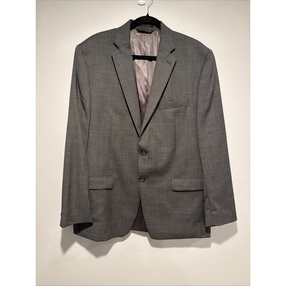 Lauren Ralph Lauren 100% Wool Blazer Sport Coat Gray Mens Size 44R Windowpane